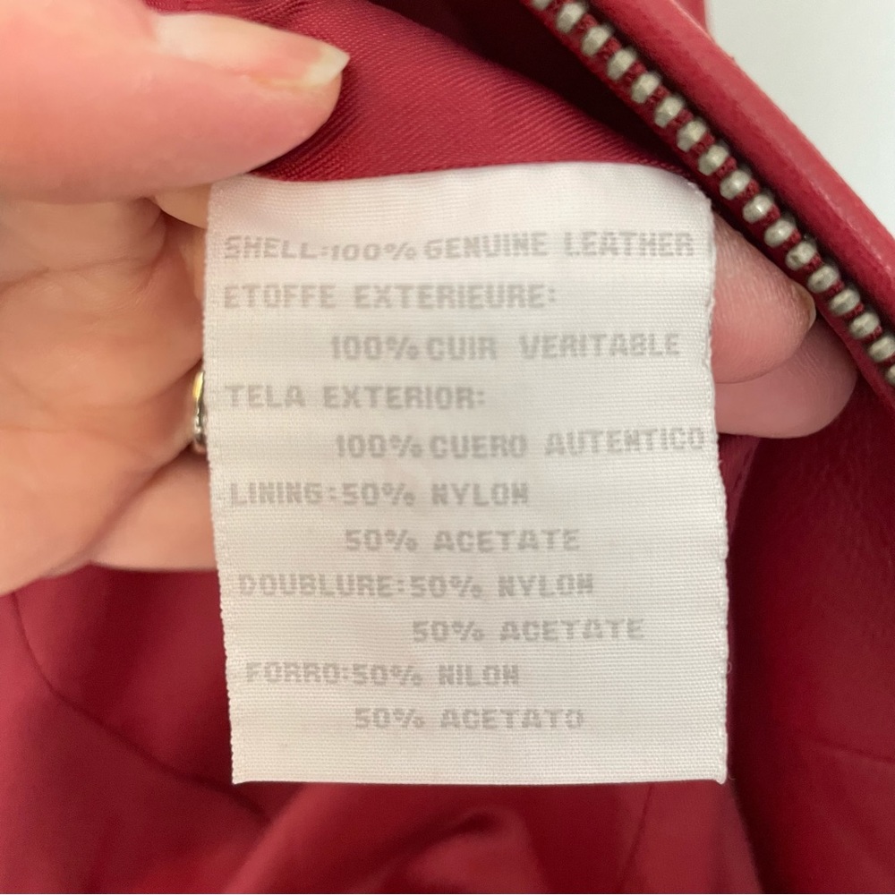 Liz Claiborne Red Leather Jacket Size Medium - Picture 13 of 13
